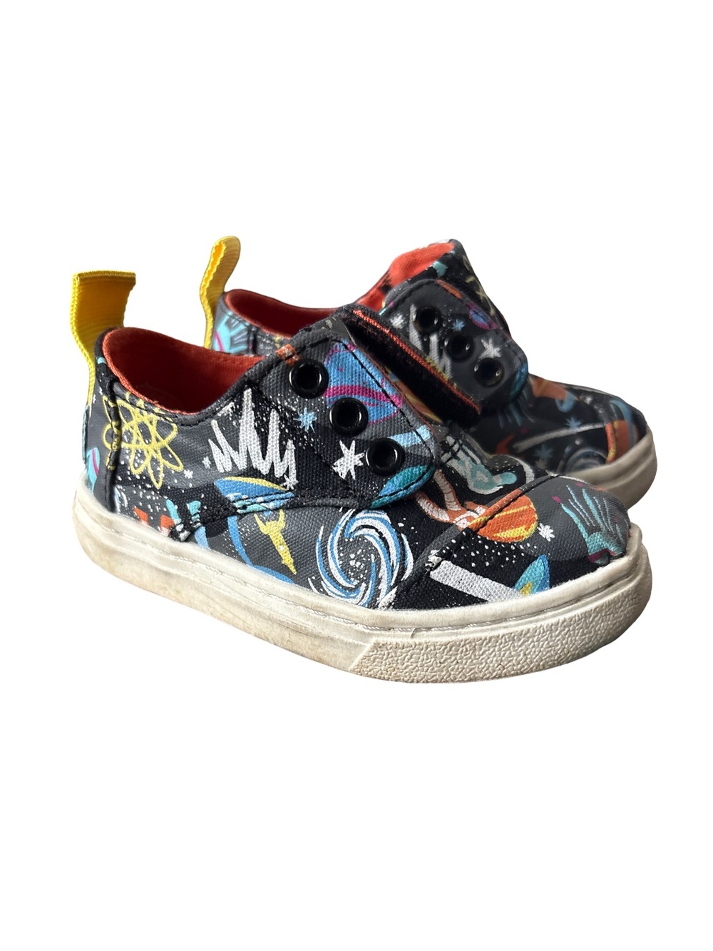 Tom’s Cardones Cupsole “Black Glow in the Dark galaxy” Print - size 5